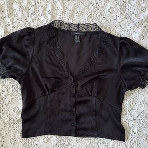 Forever 21 Black Lace Top